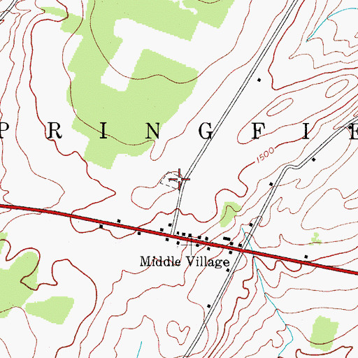 Topographic Map of Middle Village Cemetery, NY