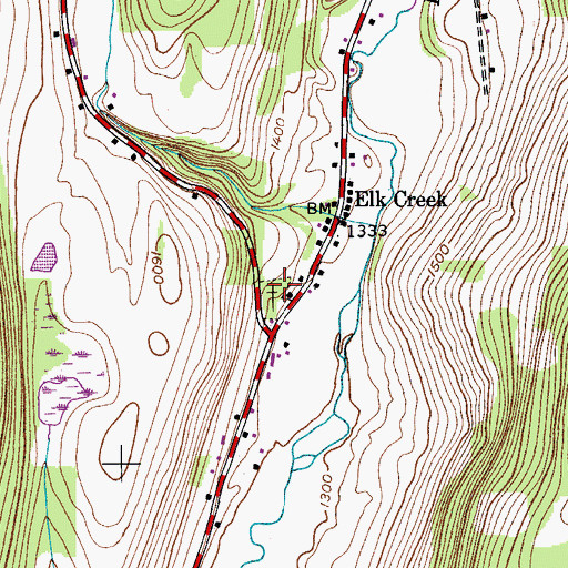 Topographic Map of Elk Creek Cemetery, NY