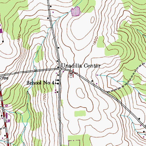 Topographic Map of Unadilla Center Cemetery, NY