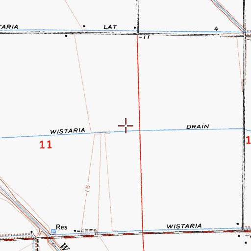 Topographic Map of Wistaria Drain, CA