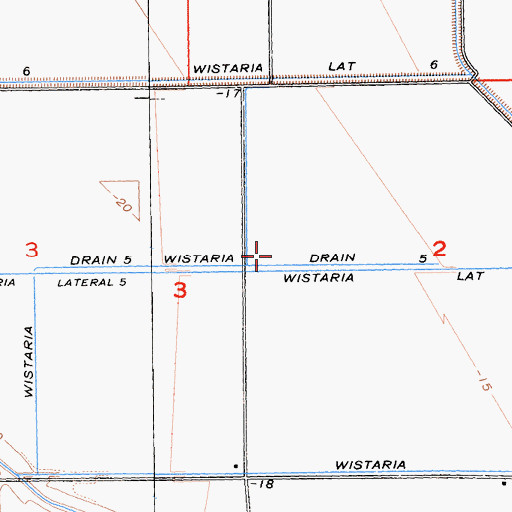 Topographic Map of Wistaria Drain Five, CA