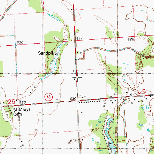 Topographic Map of Calvary Baptist Church, MI