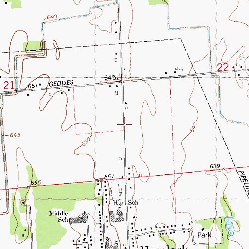 Topographic Map of Rauchholz Memorial Library, MI