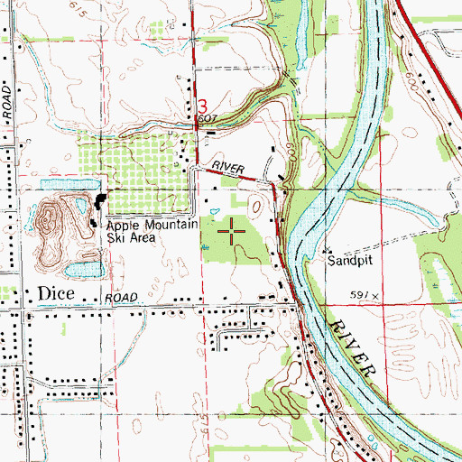Topographic Map of Apple Mountain Golf Course, MI