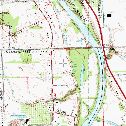 Topographic Map of Bayou Golf Course, MI