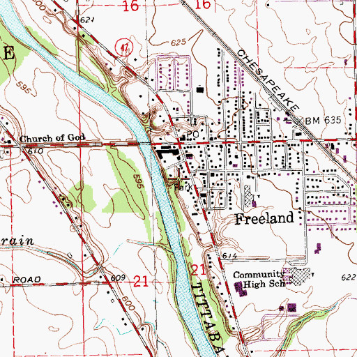 Topographic Map of Memorial Park, MI