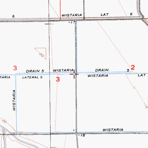 Topographic Map of Wistaria Lateral Five, CA