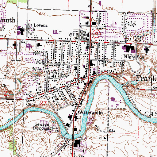 Topographic Map of James E Wickson Memorial Library, MI