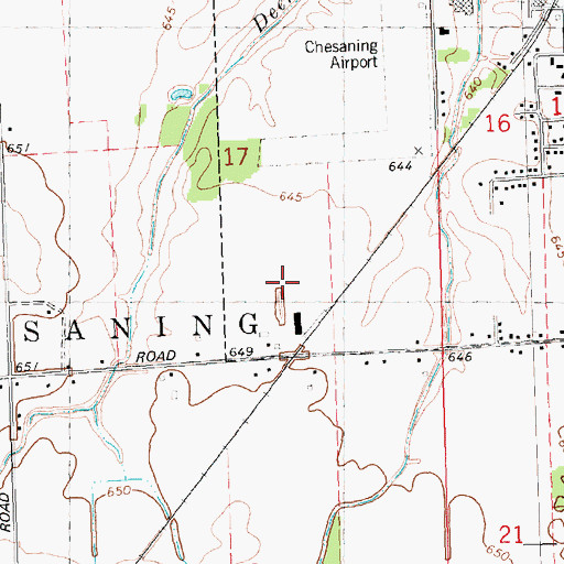 Topographic Map of Saginaw County Fairgrounds, MI