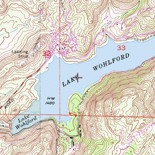 Topographic Map of Lake Wohlford, CA