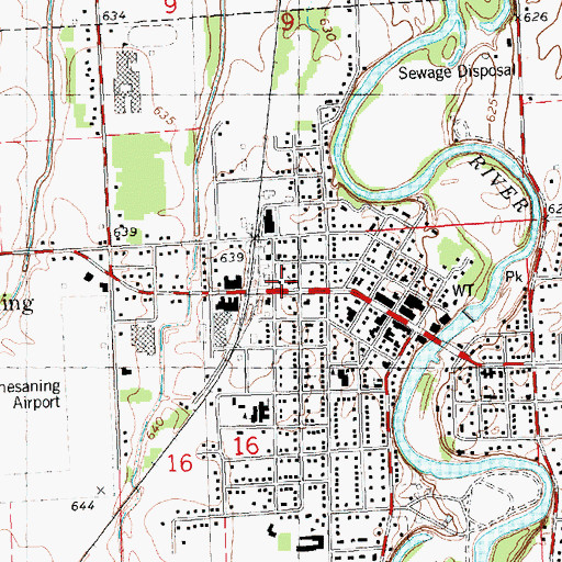 Topographic Map of Chesaning Area Historical Museum, MI