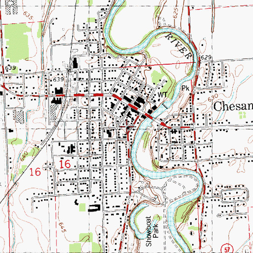 Topographic Map of Chesaning Nursing Care Center, MI