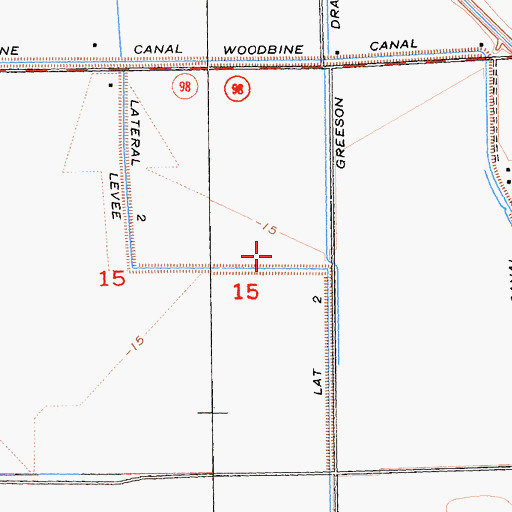 Topographic Map of Woodbine Lateral Two, CA