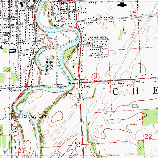 Topographic Map of Chesaning Church of Christ, MI