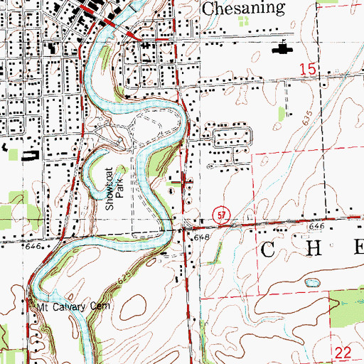 Topographic Map of Village Baptist Church, MI