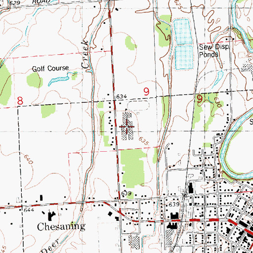 Topographic Map of Chesaning Union High School, MI