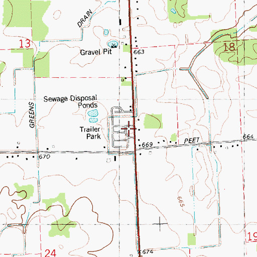 Topographic Map of Stoddard Mobile Court, MI