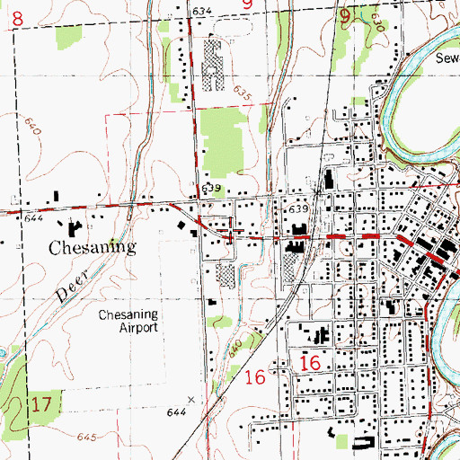 Topographic Map of Chesaning Police Department, MI