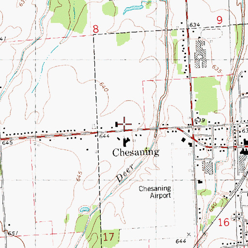 Topographic Map of Chesaning Brady Fire Department, MI