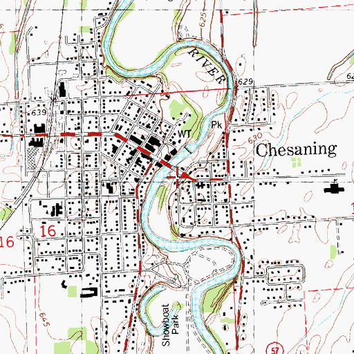 Topographic Map of Chesaning Post Office, MI