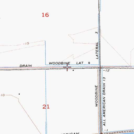 Topographic Map of Woodbine Lateral Four, CA