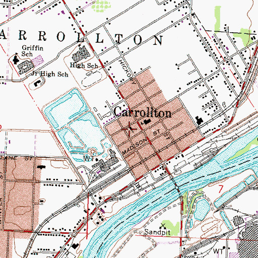 Topographic Map of Saint John the Baptist Catholic Church, MI