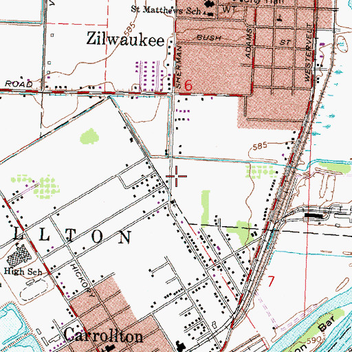 Topographic Map of Sherman Park, MI