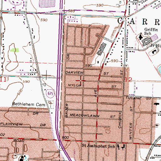 Topographic Map of Hanchett Park, MI