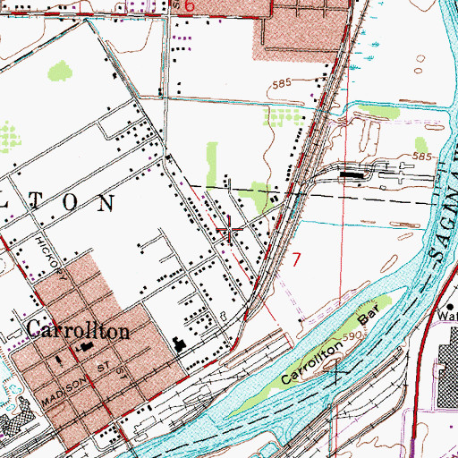 Topographic Map of Shiloh Baptist Church, MI