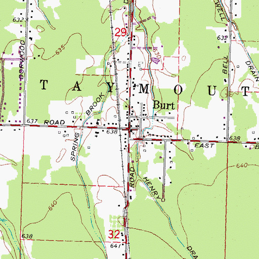 Topographic Map of Burt United Methodist Church, MI