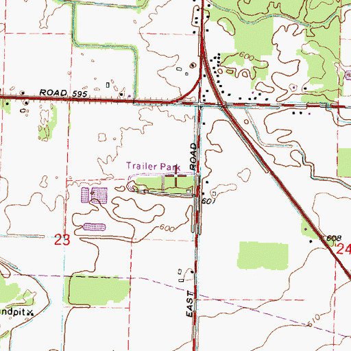 Topographic Map of Parkwood Village Mobile Home Park, MI