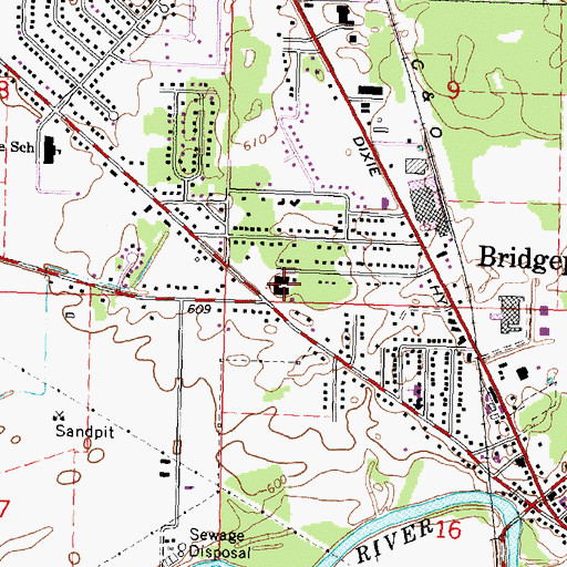 Topographic Map of Saint Christopher's Church, MI