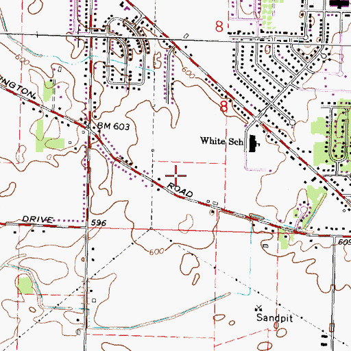Topographic Map of Saint Mark's Episcopal Church, MI