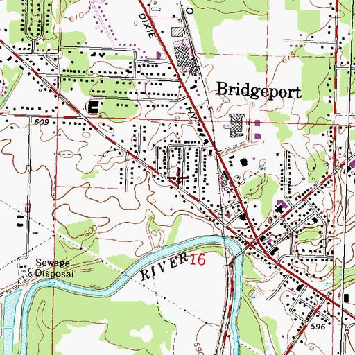 Topographic Map of Faith Lutheran Church, MI