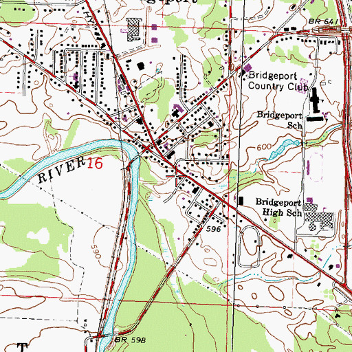Topographic Map of Bridgeport Fire Department, MI