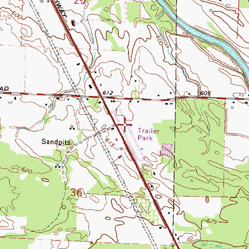 Topographic Map of Peachtree Manor Mobile Home Park, MI