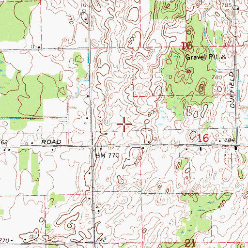 Topographic Map of Birch Run Station, MI