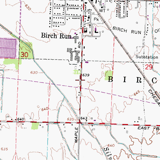 Topographic Map of Birchwood Farms Mobile Home Park, MI