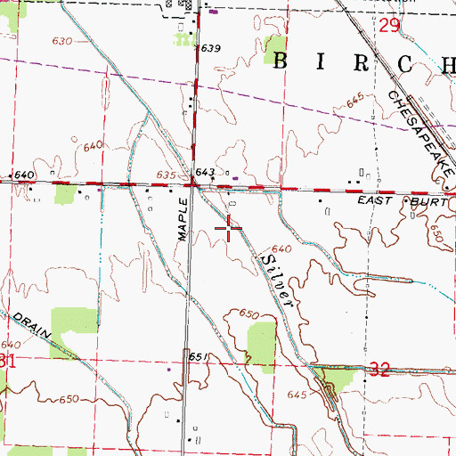 Topographic Map of Birch Run Township Park, MI