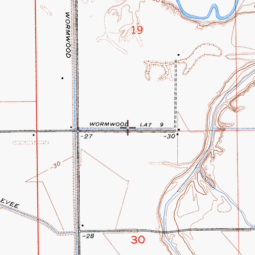 Topographic Map of Wormwood Lateral Nine, CA