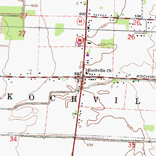 Topographic Map of Kochville Methodist Cemetery, MI