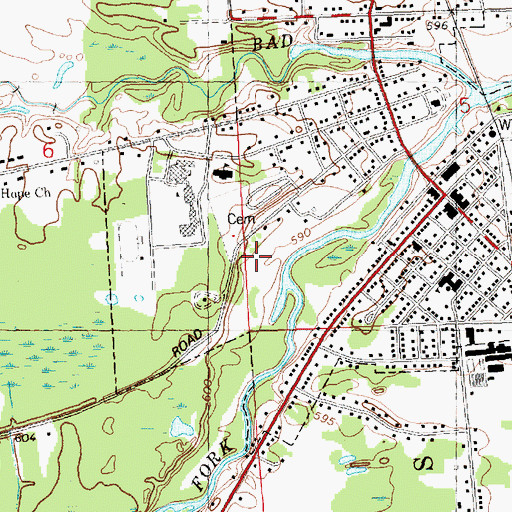 Topographic Map of Saint Mary's Catholic Cemetery, MI