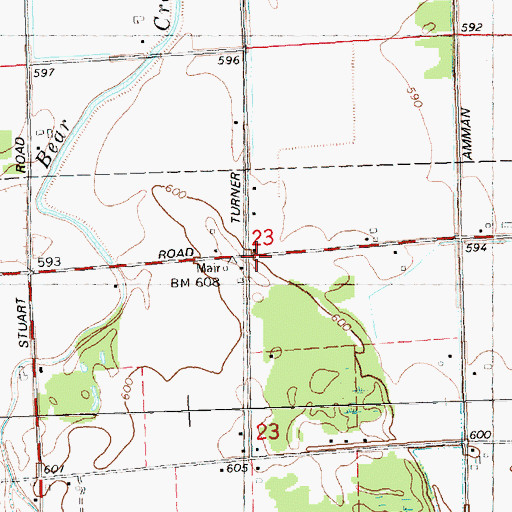 Topographic Map of Indiantown Cemetery, MI