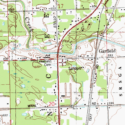 Topographic Map of Swan Creek Township Cemetery, MI