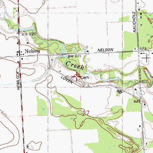 Topographic Map of Fremont Township Cemetery, MI