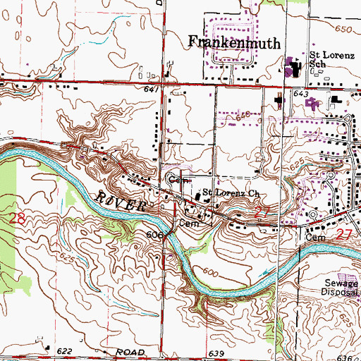 Topographic Map of Saint Lorenz's Evangelical Lutheran Cemetery, MI
