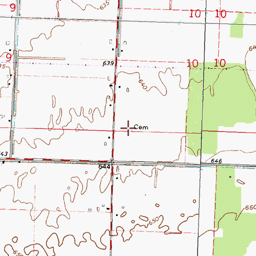 Topographic Map of Bethel Lutheran Church Cemetery, MI