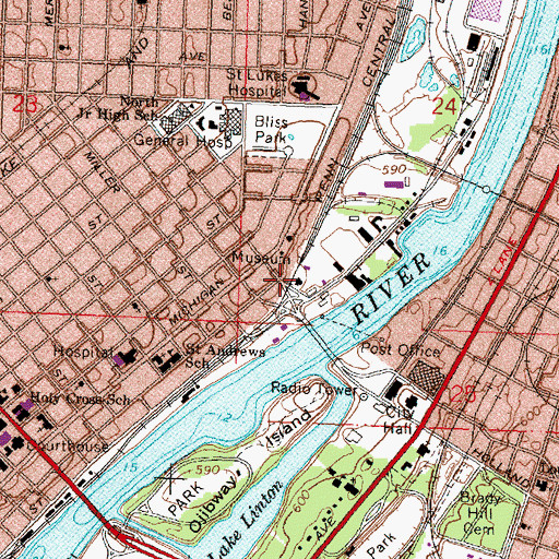 Topographic Map of Indian Cemetery, MI