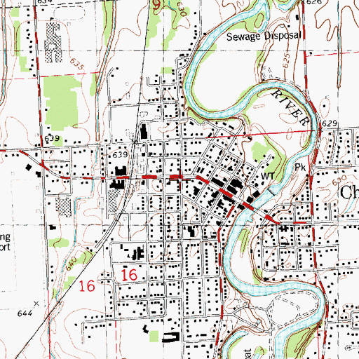 Topographic Map of Leamington Stewart House Historical Marker, MI