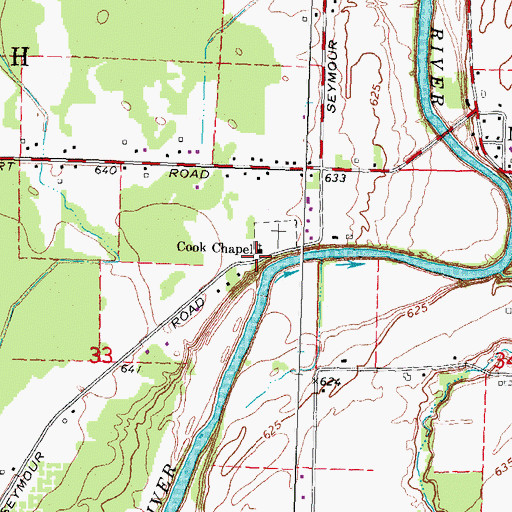 Topographic Map of Saint Paul's Episcopal Mission Historical Marker, MI